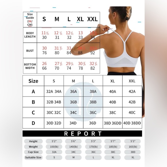 Running Girl Y Back Sports Bra Size Small White (2) Women's White Sports Bra NWT - Picture 5 of 7